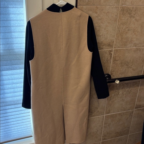 ZARA 2 PC outfit. Black Mini Dress Size L. + long beige sleeveless vest. Size M - Picture 2 of 12